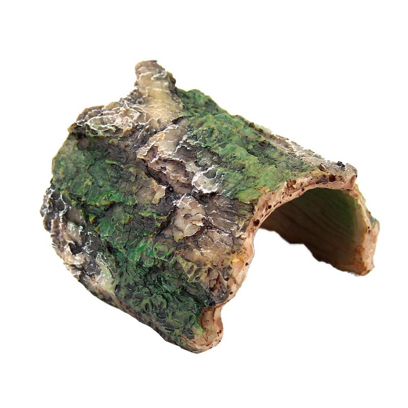 OMEM Reptile Hideout Box, Spider, Scorpion Reptile Hides and Caves Habitat Decor, Imitation Bark Resin Hidden Nest Tortoise Supplies - Image 1